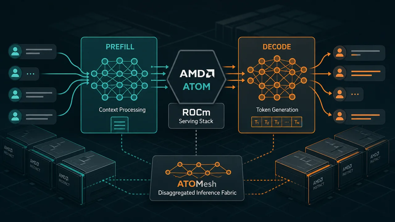 Disaggregating LLM Inference: Inside AMD's ATOM and ATOMesh Stack