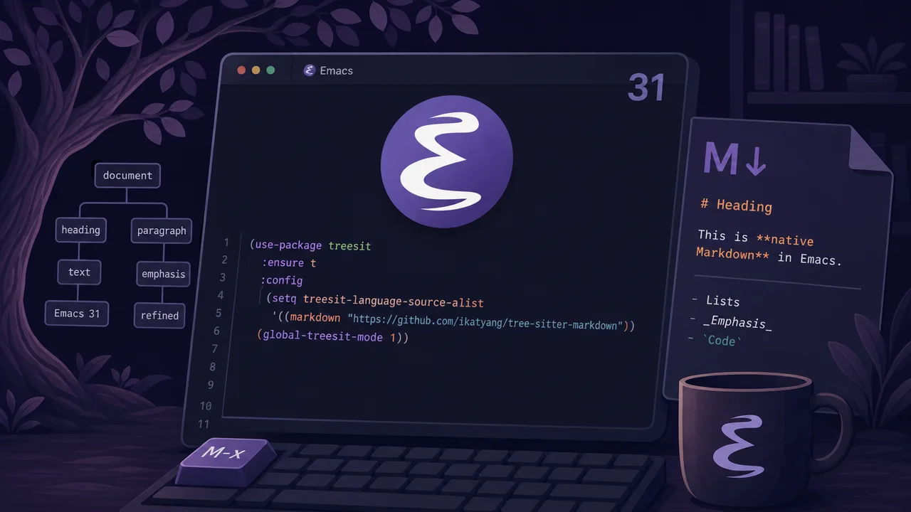 Emacs 31 Refines Tree-Sitter and Introduces Native Markdown