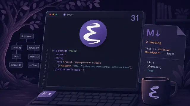 Emacs 31 Refines Tree-Sitter and Introduces Native Markdown